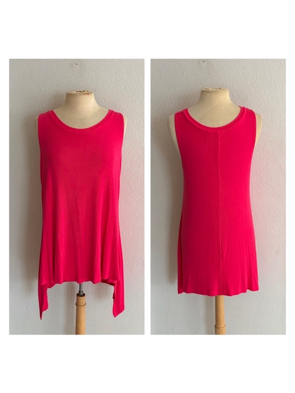 LOGO hot pink ribbed tank